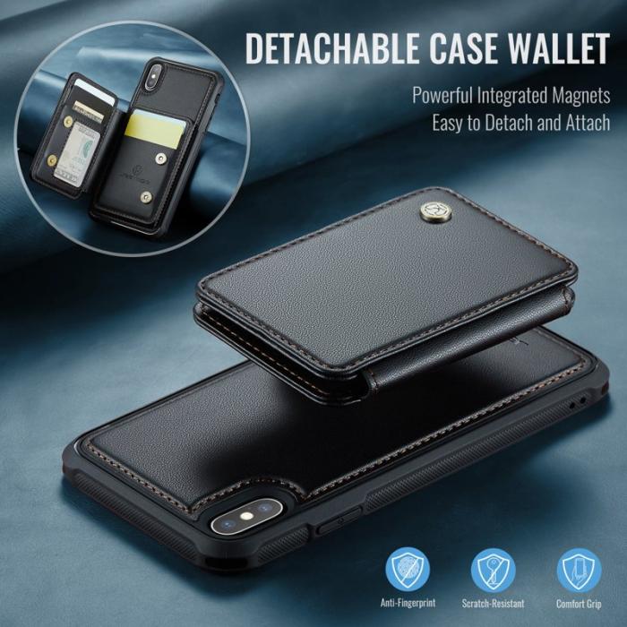 JEEHOOD - JEEHOOD J05 iPhone X / XS Skal Läder Mobilfodral Svart