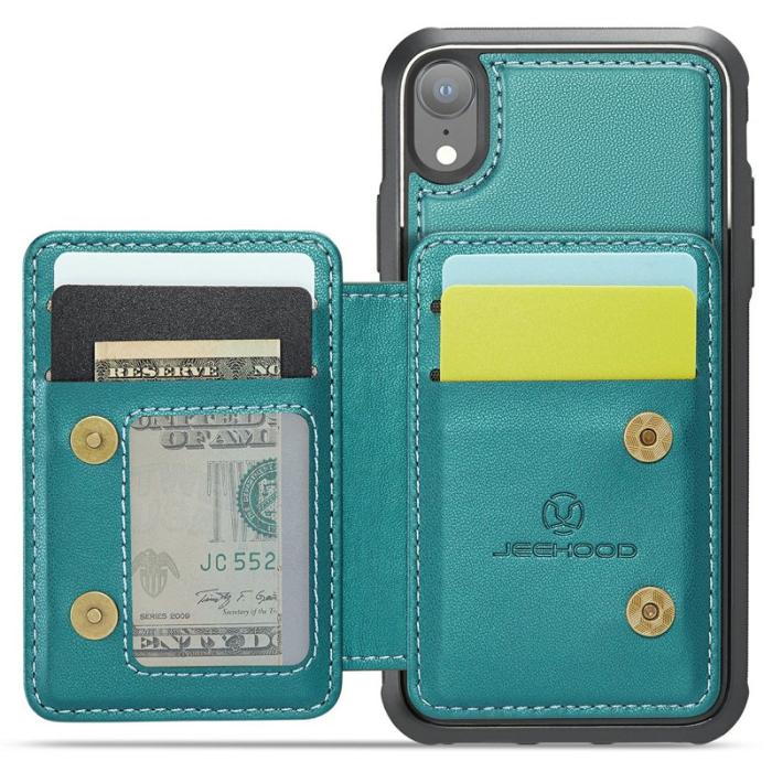 JEEHOOD - JEEHOOD J05 iPhone XR Skal Läder Mobilfodral Cyan