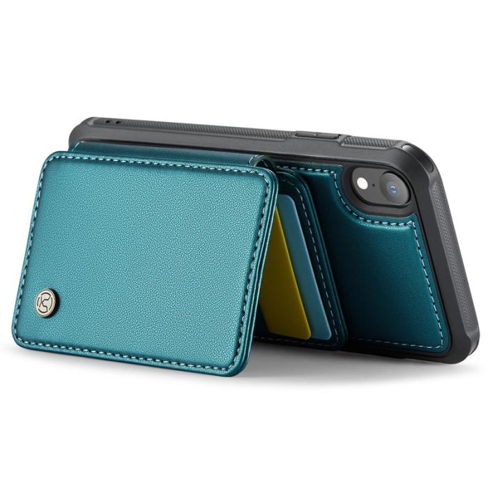 JEEHOOD - JEEHOOD J05 iPhone XR Skal Läder Mobilfodral Cyan