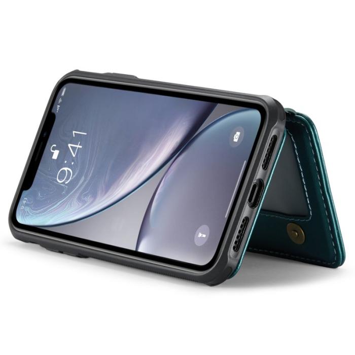 JEEHOOD - JEEHOOD J05 iPhone XR Skal Läder Mobilfodral Cyan