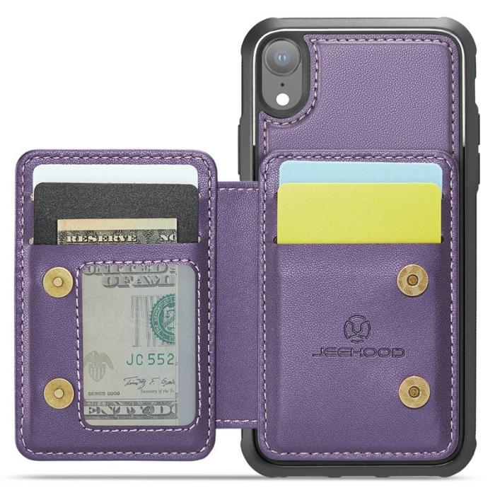 JEEHOOD - JEEHOOD J05 iPhone XR Skal Läder Mobilfodral Lila