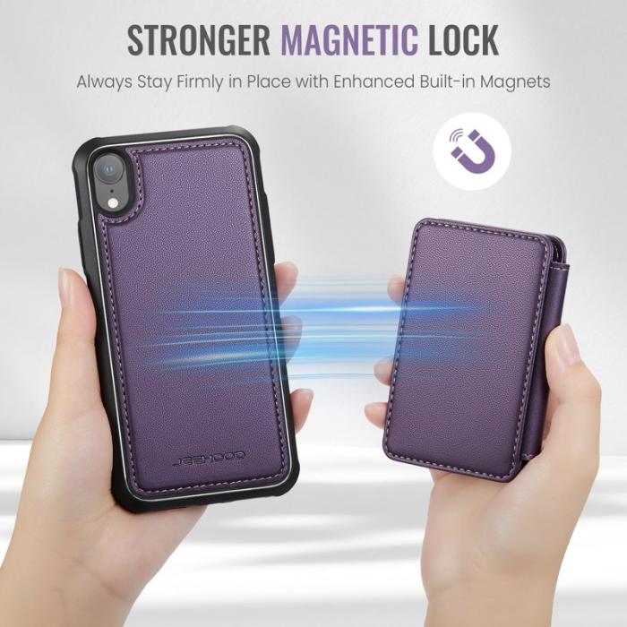 JEEHOOD - JEEHOOD J05 iPhone XR Skal Läder Mobilfodral Lila