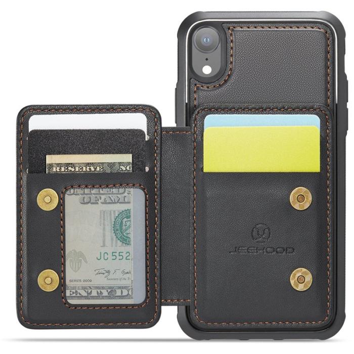 JEEHOOD - JEEHOOD J05 iPhone XR Skal Läder Mobilfodral Svart