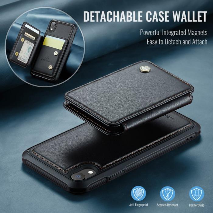 JEEHOOD - JEEHOOD J05 iPhone XR Skal Läder Mobilfodral Svart