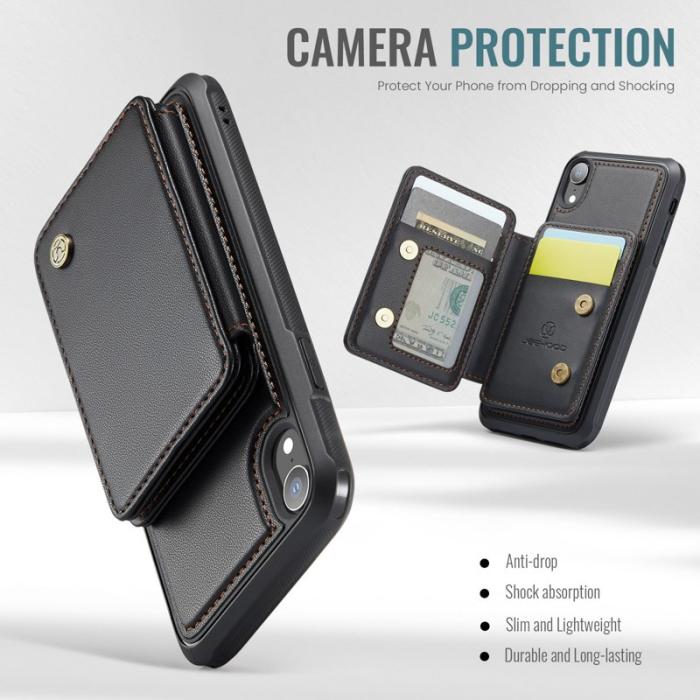 JEEHOOD - JEEHOOD J05 iPhone XR Skal Läder Mobilfodral Svart