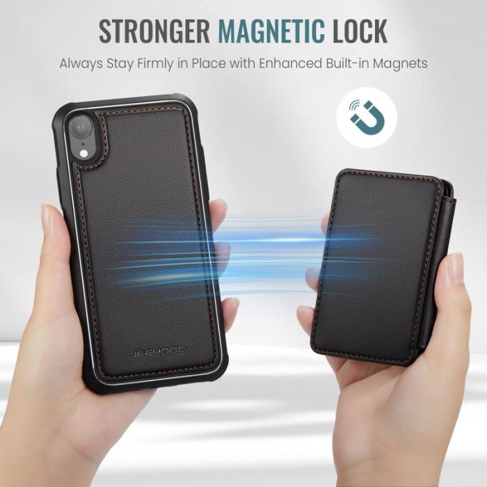 JEEHOOD - JEEHOOD J05 iPhone XR Skal Läder Mobilfodral Svart