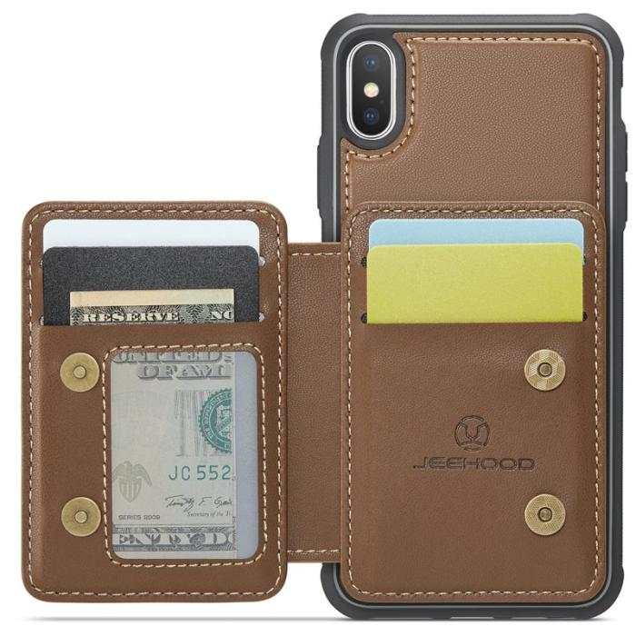 JEEHOOD - JEEHOOD J05 iPhone XS Max Skal Läder Mobilfodral Brun