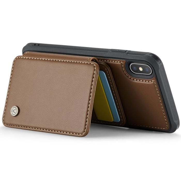 JEEHOOD - JEEHOOD J05 iPhone XS Max Skal Läder Mobilfodral Brun