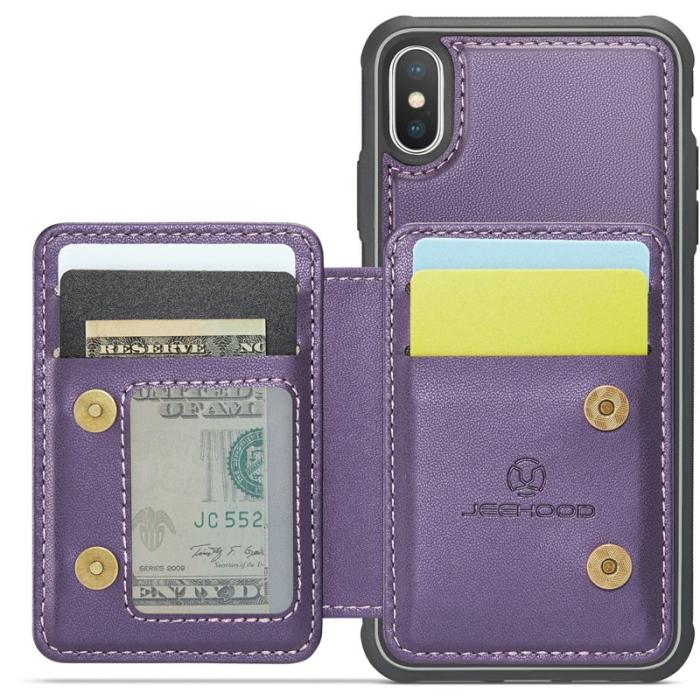 JEEHOOD - JEEHOOD J05 iPhone XS Max Skal Läder Mobilfodral Lila