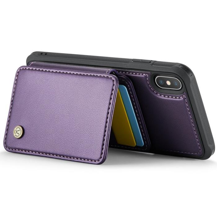 JEEHOOD - JEEHOOD J05 iPhone XS Max Skal Läder Mobilfodral Lila