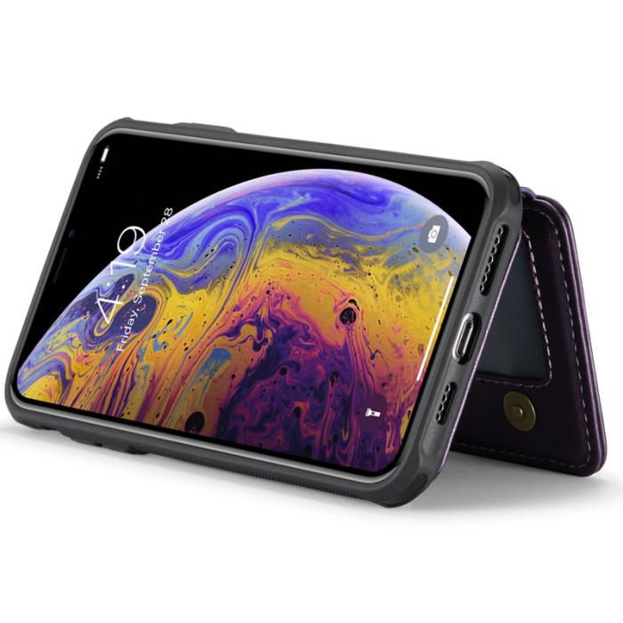 JEEHOOD - JEEHOOD J05 iPhone XS Max Skal Läder Mobilfodral Lila