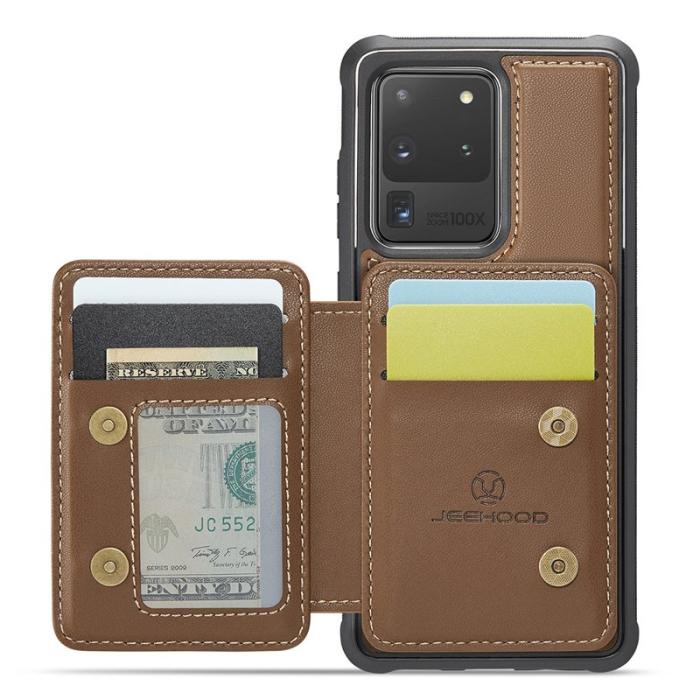 JEEHOOD - JEEHOOD J05 Samsung Galaxy S20 Ultra Skal Läder Mobilfodral Brun