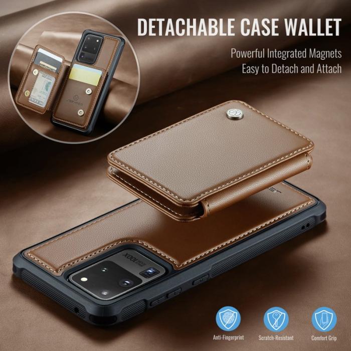 JEEHOOD - JEEHOOD J05 Samsung Galaxy S20 Ultra Skal Läder Mobilfodral Brun