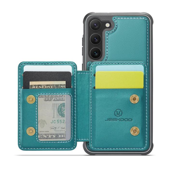 JEEHOOD - JEEHOOD J05 Samsung Galaxy S23 Skal Läder Mobilfodral Cyan