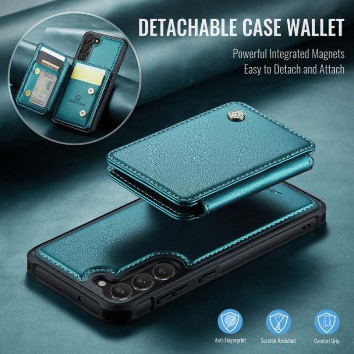 JEEHOOD - JEEHOOD J05 Samsung Galaxy S23 Skal Läder Mobilfodral Cyan