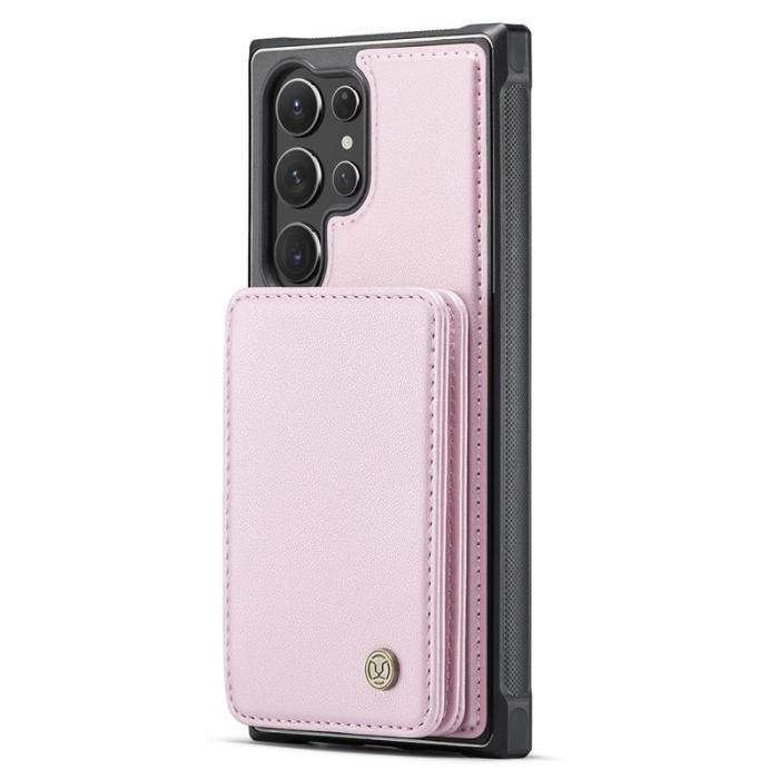 JEEHOOD - JEEHOOD J05 Samsung Galaxy S24 Ultra Skal Läder med Kortfack - Rosa
