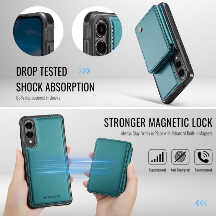 JEEHOOD - JEEHOOD J05 Samsung Galaxy S25 Edge Skal Läder med Fodral Blå