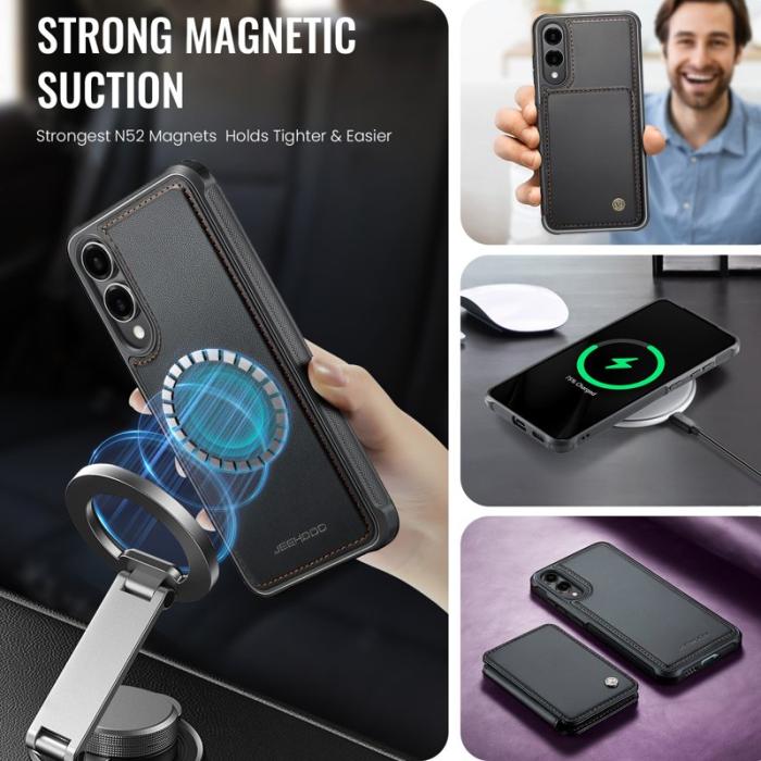 JEEHOOD - JEEHOOD J05 Samsung Galaxy S25 Edge Skal Läder Svart