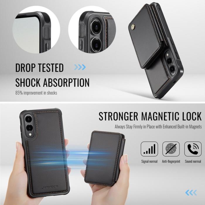 JEEHOOD - JEEHOOD J05 Samsung Galaxy S25 Edge Skal Läder Svart