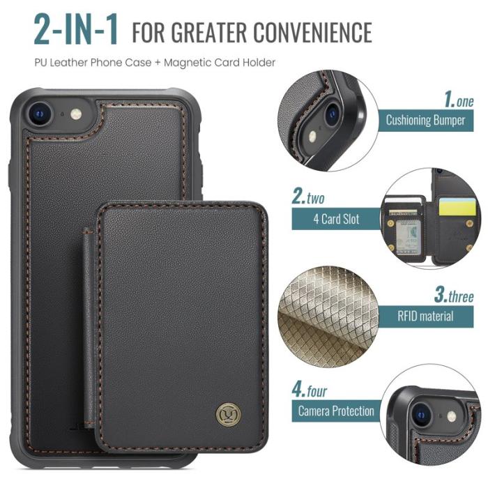 JEEHOOD - JEEHOOD J05 Skal för iPhone SE (2022) / 8 / 7 / 6s - Svart