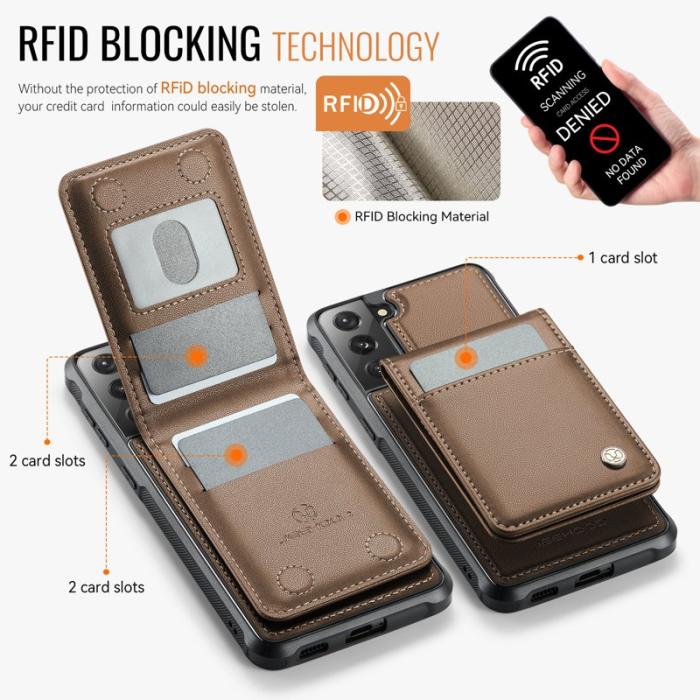 JEEHOOD - JEEHOOD J06 Fodral för Samsung Galaxy S21 4G - Brun