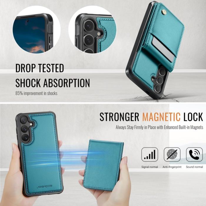 JEEHOOD - JEEHOOD J06 Fodral för Samsung Galaxy S24 Läder Blå