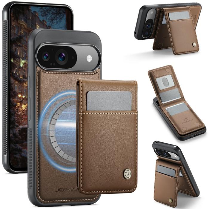 JEEHOOD - JEEHOOD J06 Google Pixel 9 Pro Skal med Kortfack - Brun