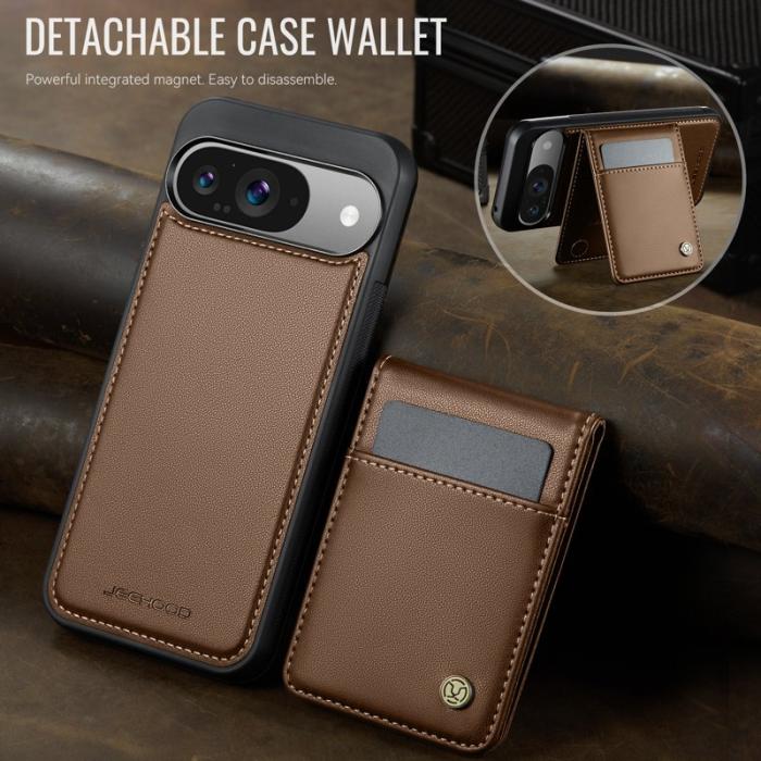 JEEHOOD - JEEHOOD J06 Google Pixel 9 Pro Skal med Kortfack - Brun