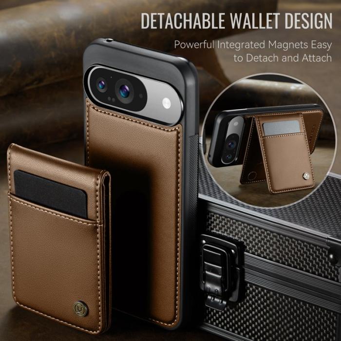 JEEHOOD - JEEHOOD J06 Google Pixel 9 Pro Skal med Kortfack - Brun