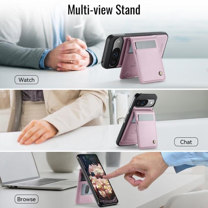 JEEHOOD - JEEHOOD J06 Google Pixel 9 Pro Skal med Kortfack - Rosa