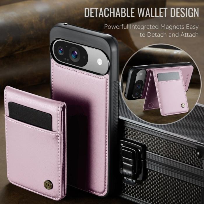 JEEHOOD - JEEHOOD J06 Google Pixel 9 Pro Skal med Kortfack - Rosa