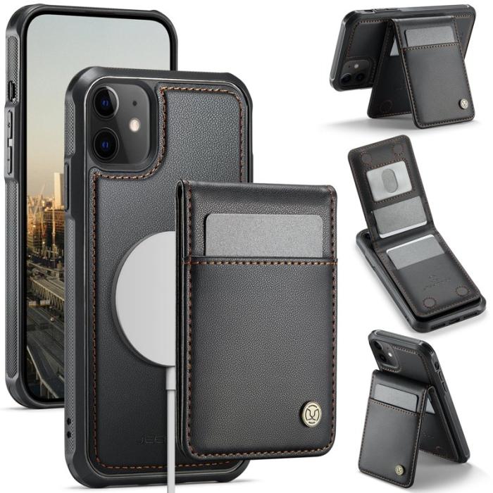 JEEHOOD - JEEHOOD J06 iPhone 11 Läderfodral MagSafe RFID Skydd - Svart