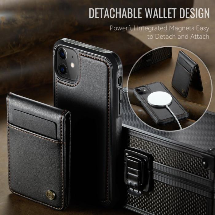 JEEHOOD - JEEHOOD J06 iPhone 11 Läderfodral MagSafe RFID Skydd - Svart