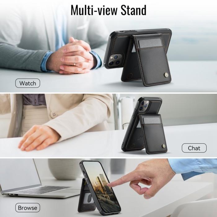 JEEHOOD - JEEHOOD J06 iPhone 11 Pro Läderfodral MagSafe Svart