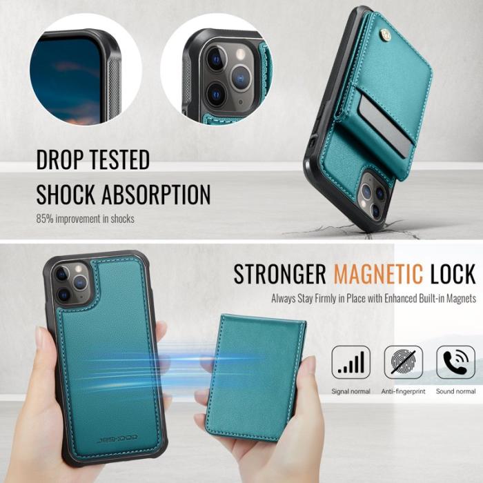 JEEHOOD - JEEHOOD J06 iPhone 11 Pro Max Läderfodral MagSafe Blå