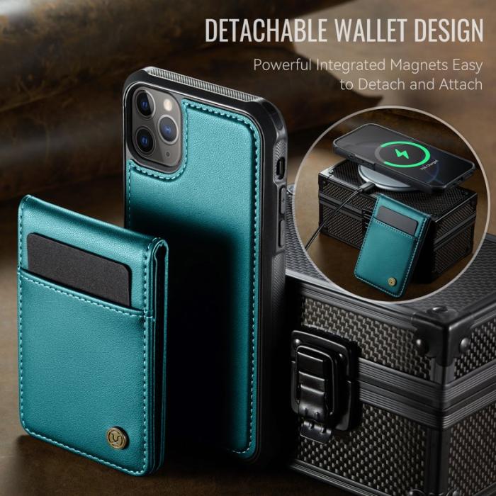 JEEHOOD - JEEHOOD J06 iPhone 11 Pro Max Läderfodral MagSafe Blå