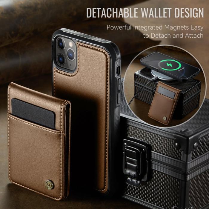 JEEHOOD - JEEHOOD J06 iPhone 11 Pro Max Läderfodral MagSafe Brun