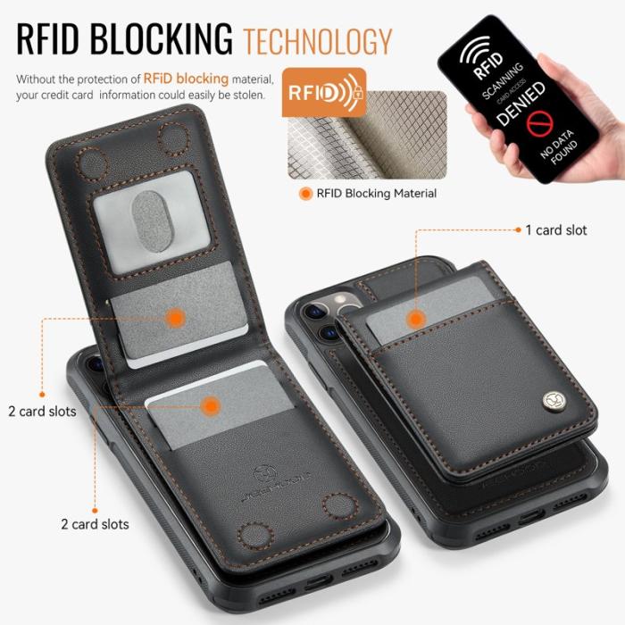 JEEHOOD - JEEHOOD J06 iPhone 11 Pro Max Skal Läder MagSafe Svart