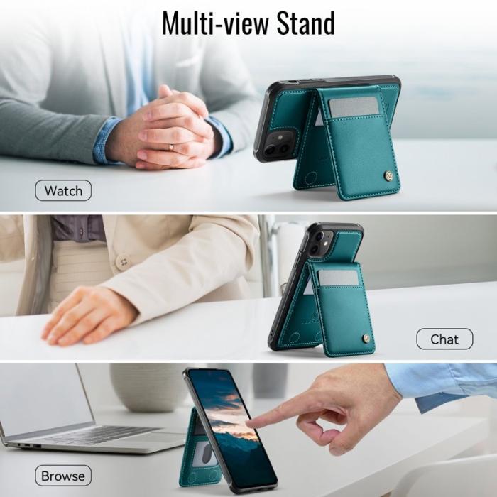 JEEHOOD - JEEHOOD J06 iPhone 12 Pro / 12 Läderfodral MagSafe Blå