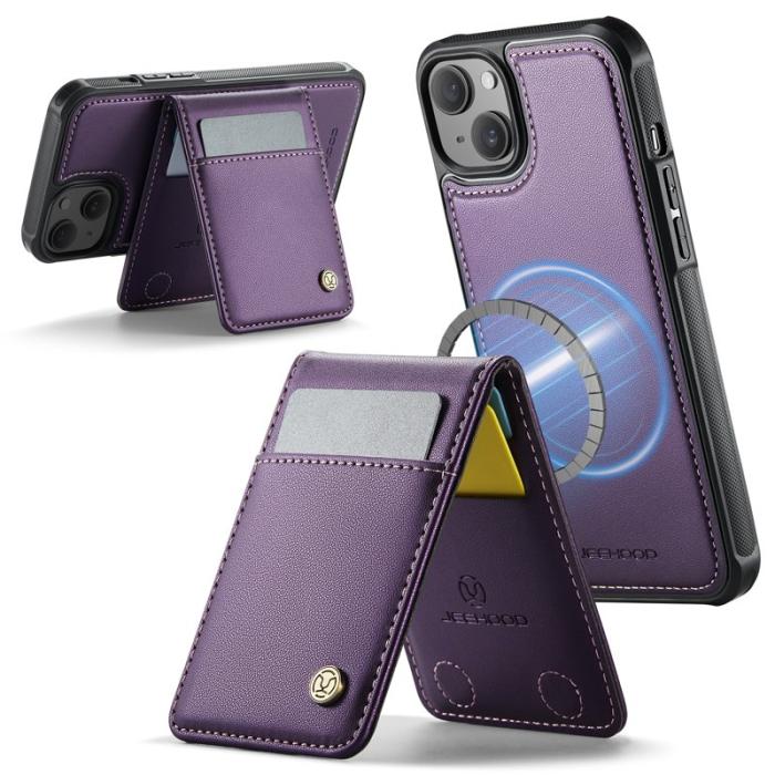 JEEHOOD - JEEHOOD J06 iPhone 14 Plus Läderfodral MagSafe Lila