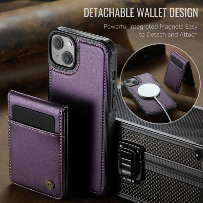 JEEHOOD - JEEHOOD J06 iPhone 14 Plus Läderfodral MagSafe Lila