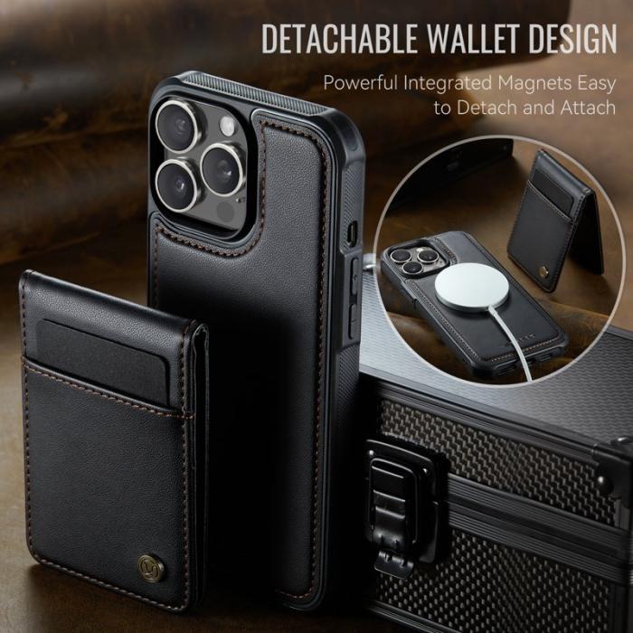 JEEHOOD - JEEHOOD J06 iPhone 14 Pro Max Läderfodral MagSafe Svart