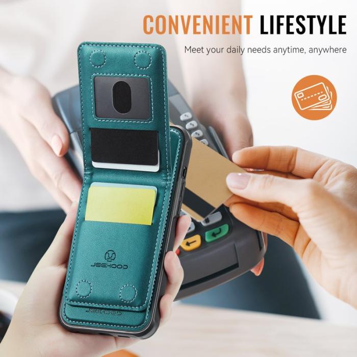 JEEHOOD - JEEHOOD J06 iPhone 14 Pro Max Skal Läder MagSafe Blå