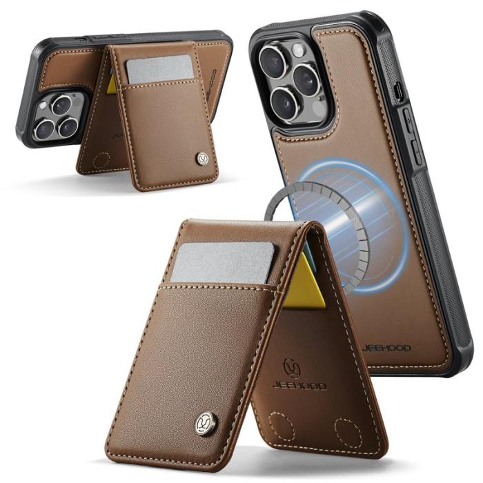 JEEHOOD - JEEHOOD J06 iPhone 14 Pro Max Skal MagSafe RFID Skydd Brun