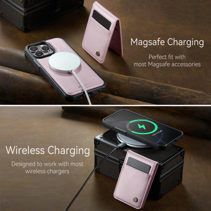 JEEHOOD - JEEHOOD J06 iPhone 14 Pro Max Skal MagSafe RFID Skydd Rosa