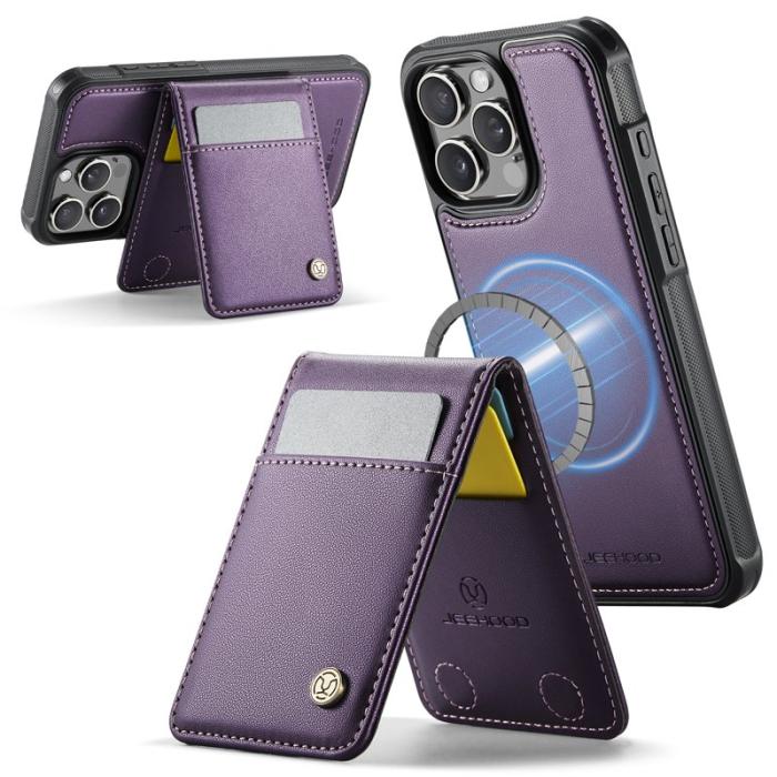 JEEHOOD - JEEHOOD J06 iPhone 15 Pro Max Skal Läder MagSafe Lila