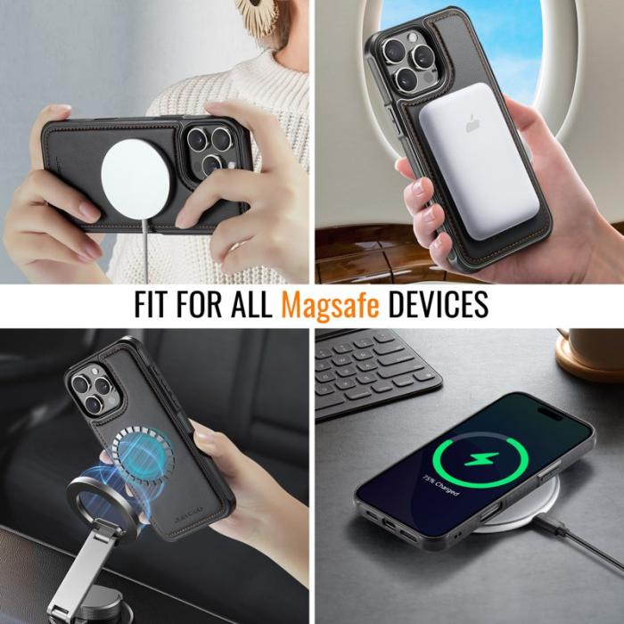 JEEHOOD - JEEHOOD J06 iPhone 16 Pro Max Skal MagSafe RFID Skydd Svart