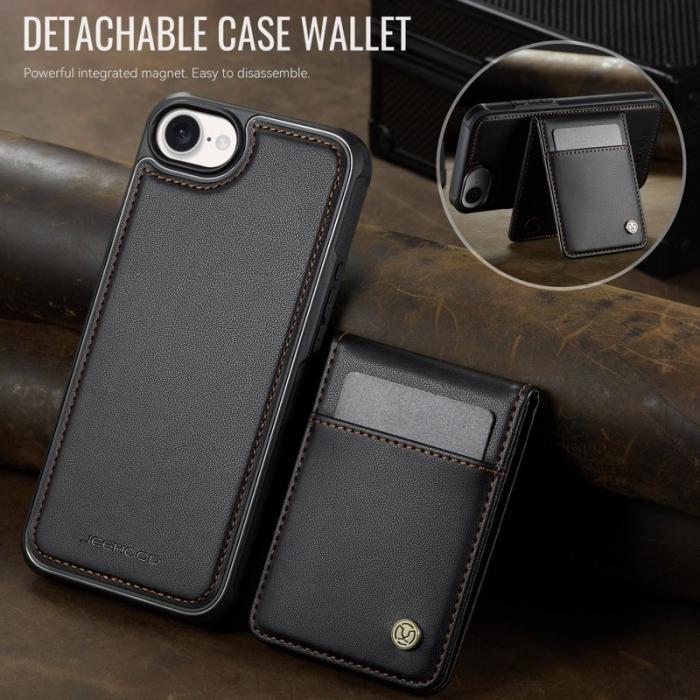JEEHOOD - JEEHOOD J06 iPhone 16e Läderfodral MagSafe med kortficka - Svart