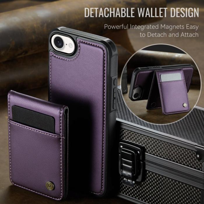 JEEHOOD - JEEHOOD J06 iPhone 16e Läderfodral MagSafe RFID Skydd Lila