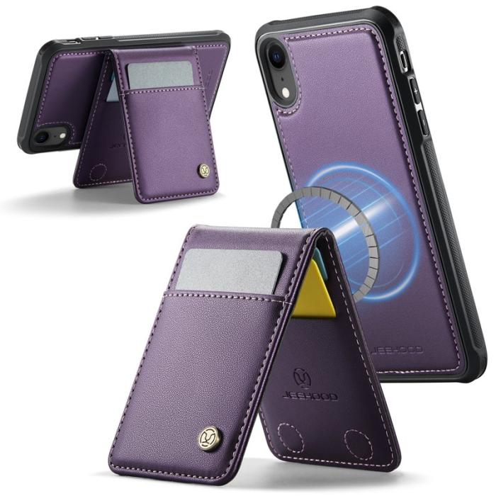 JEEHOOD - JEEHOOD J06 iPhone XR Fodral Läder MagSafe RFID Lila